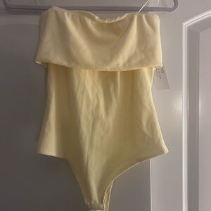 Live In the Moment Light Yellow Ribbed Top